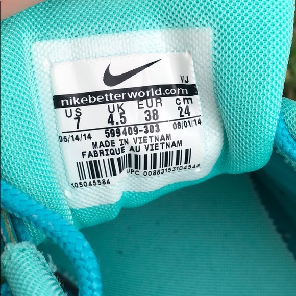 Nike Air Max Thea- Turquoise- Size 7 - Picture 9 of 9